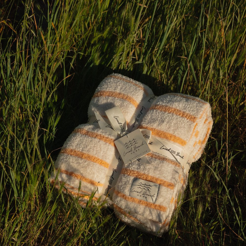 Striped Luxe Home Blanket Golden