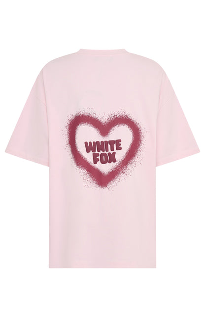 11th Street City Girl At Heart Oversized Tee Strawberry Whip