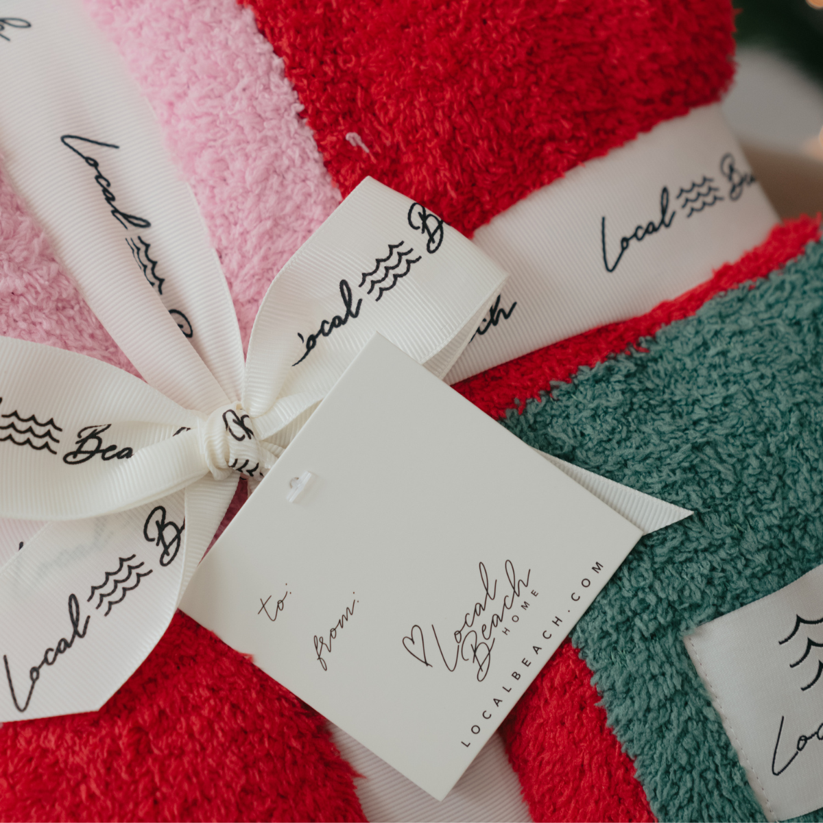 Red/Cream Stripe Cozy Luxe Home Blanket