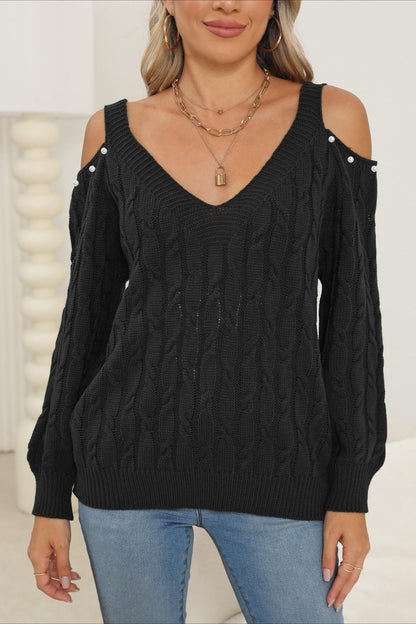Deep V Sexy Off-Shoulder Loose Pullover Sweater