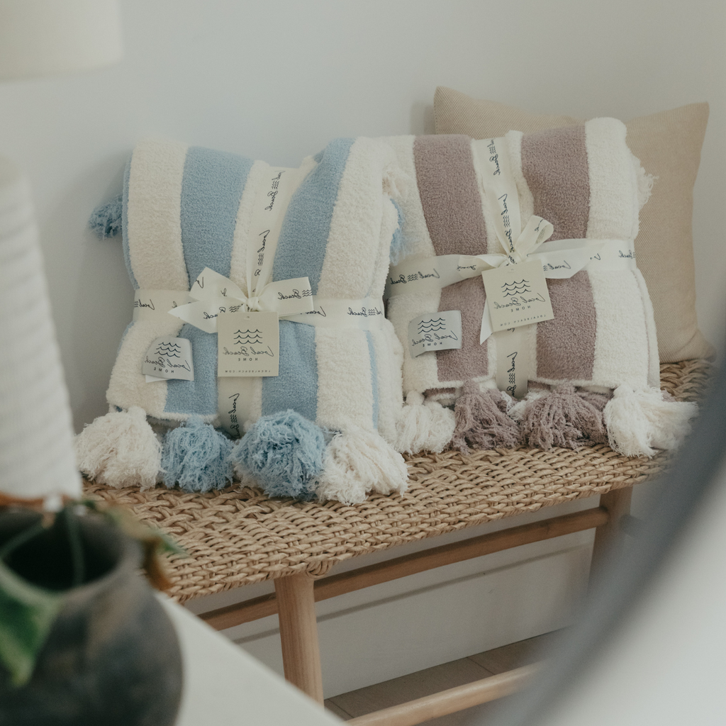 Striped Luxe Home Blanket with Tassels