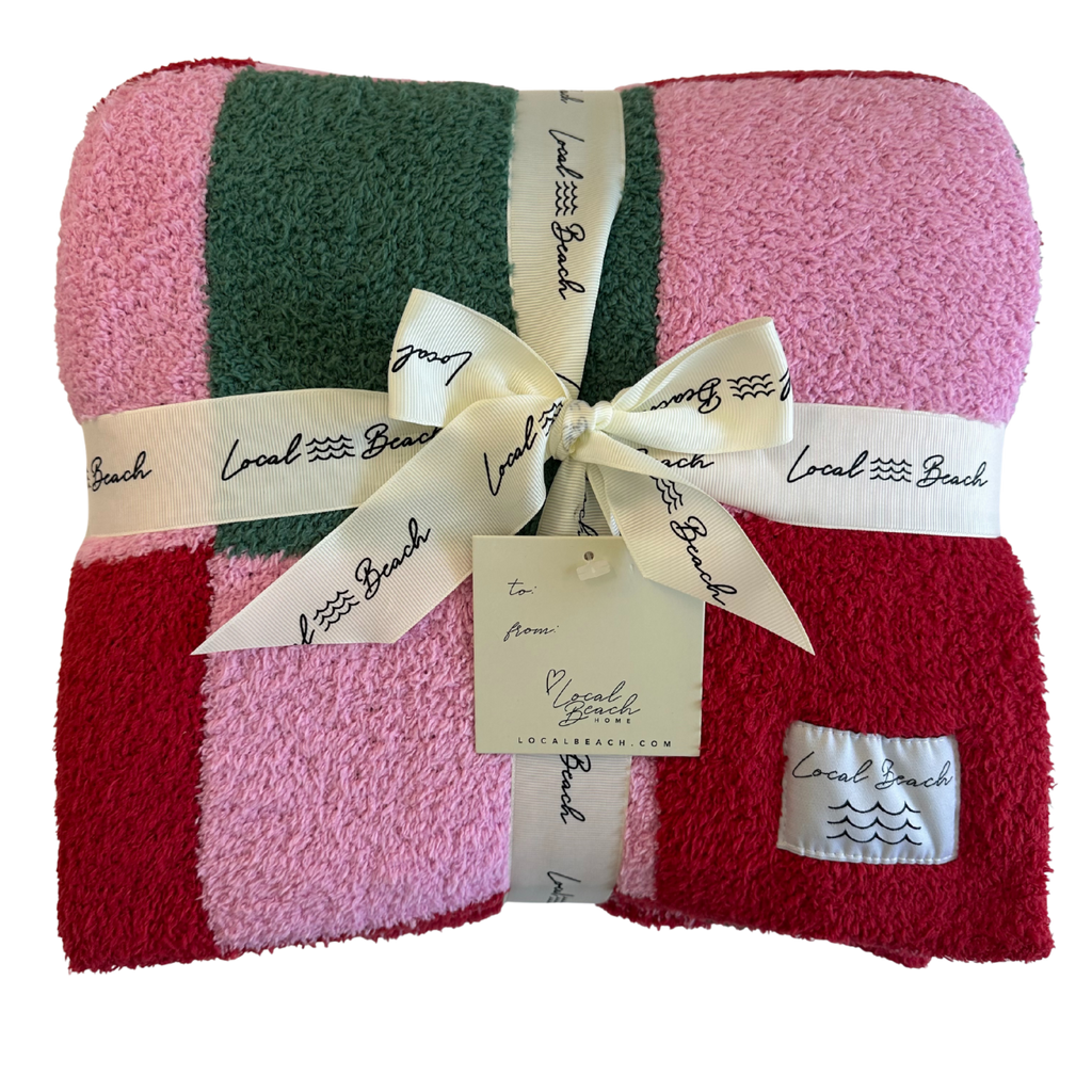 Mixed Check Holiday Cozy Luxe Home Blanket