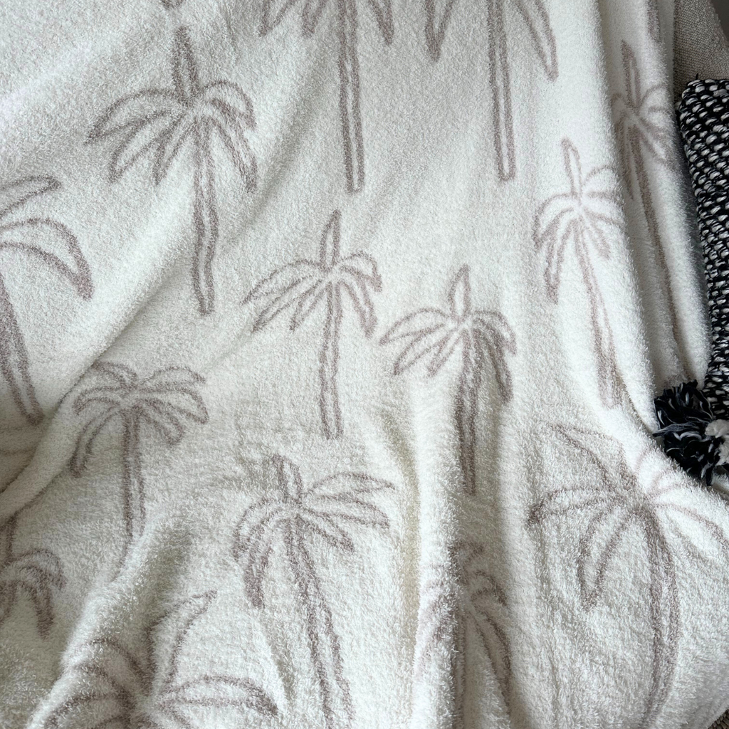 Multi Palm Tree Luxe Home Blanket