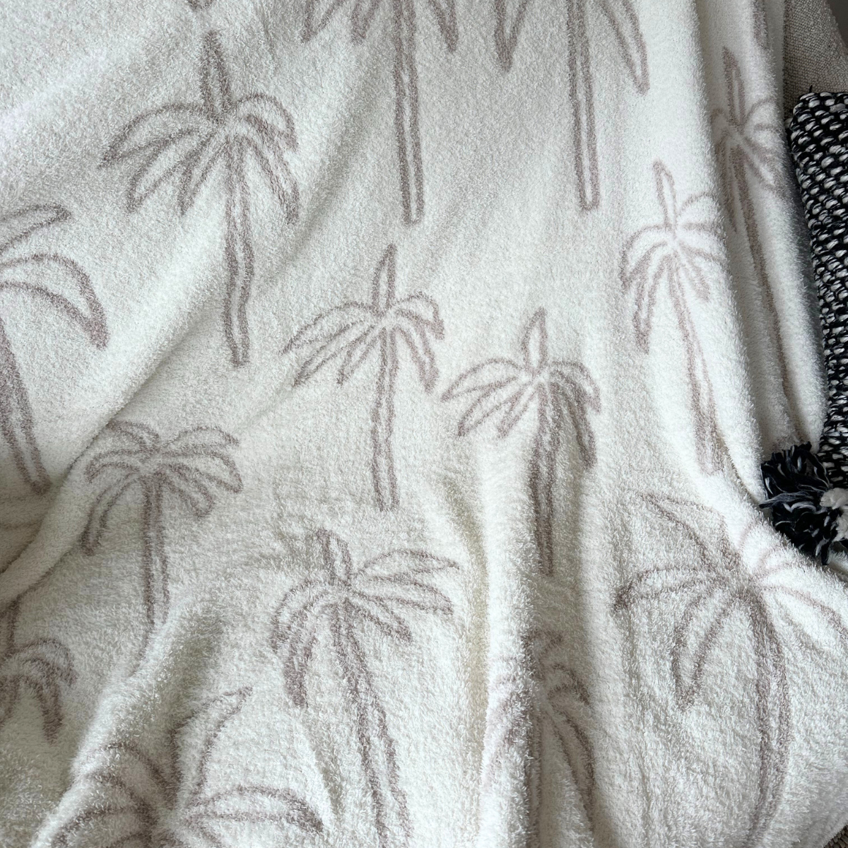 Multi Palm Tree Luxe Home Blanket