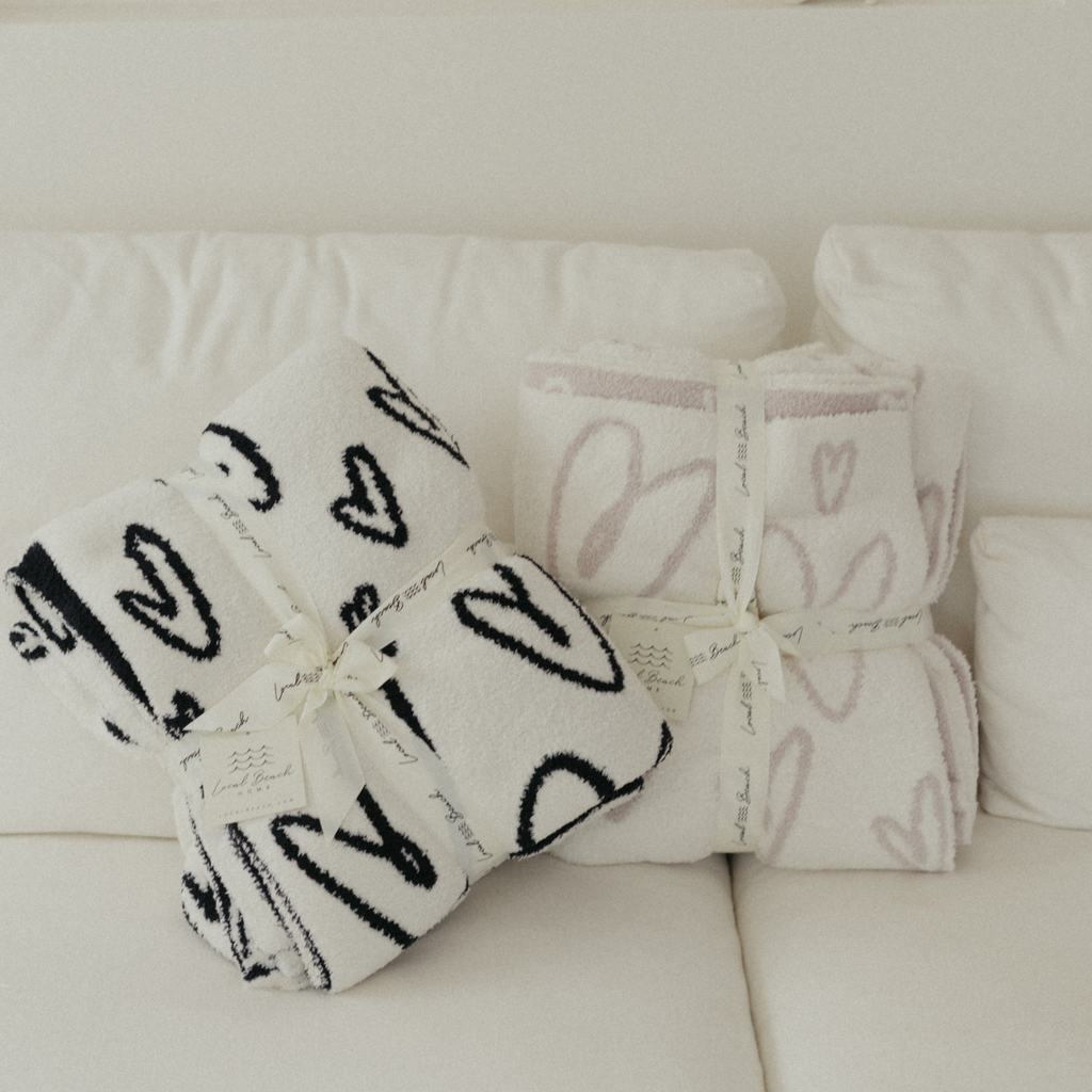 Local Beach Love Collection Heart Luxe Home Blanket