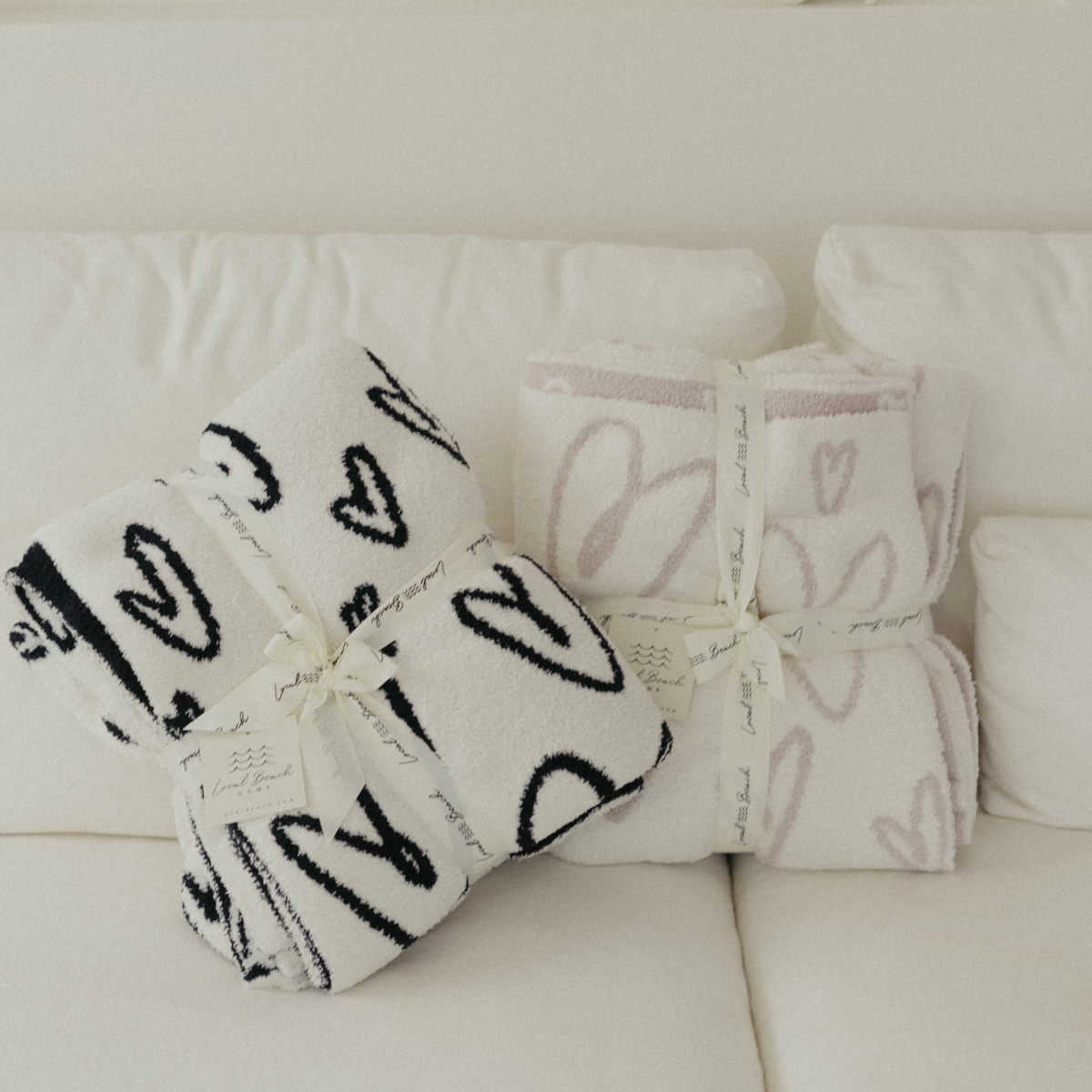 Local Beach Love Collection Heart Luxe Home Blanket