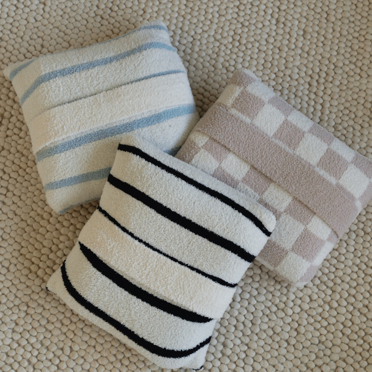 Local Beach Stripe Cozy Travel Blanket Black