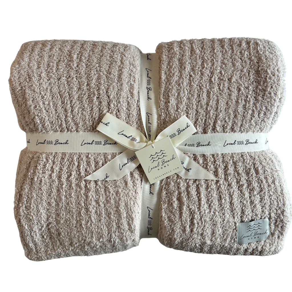 King Size Solid Ribbed Luxe Cozy Family Blanket