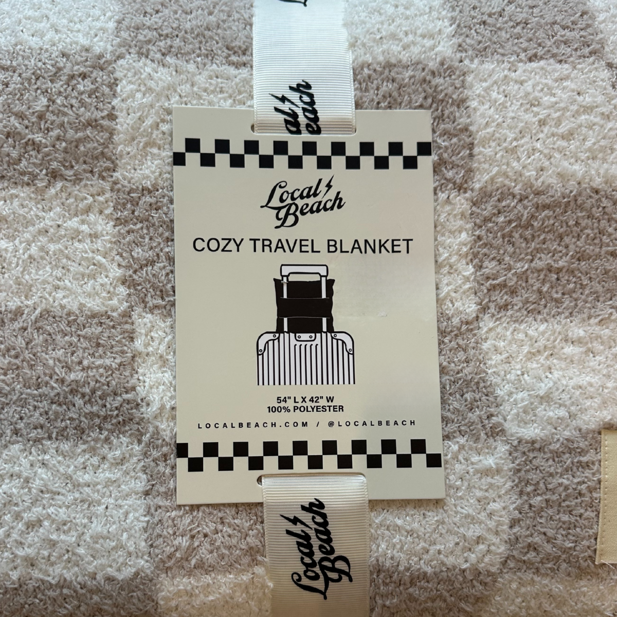 Local Beach Checker Cozy Travel Blanket