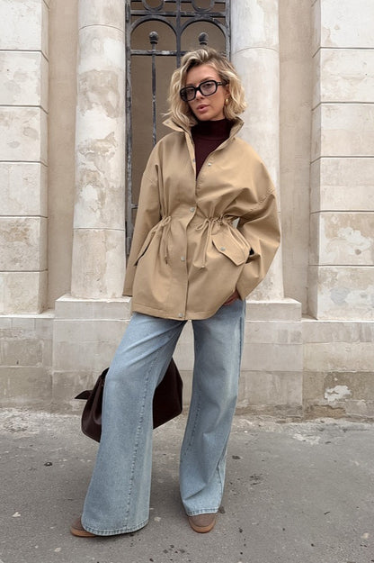 Barnfit Midi Drawstring Trench Coat