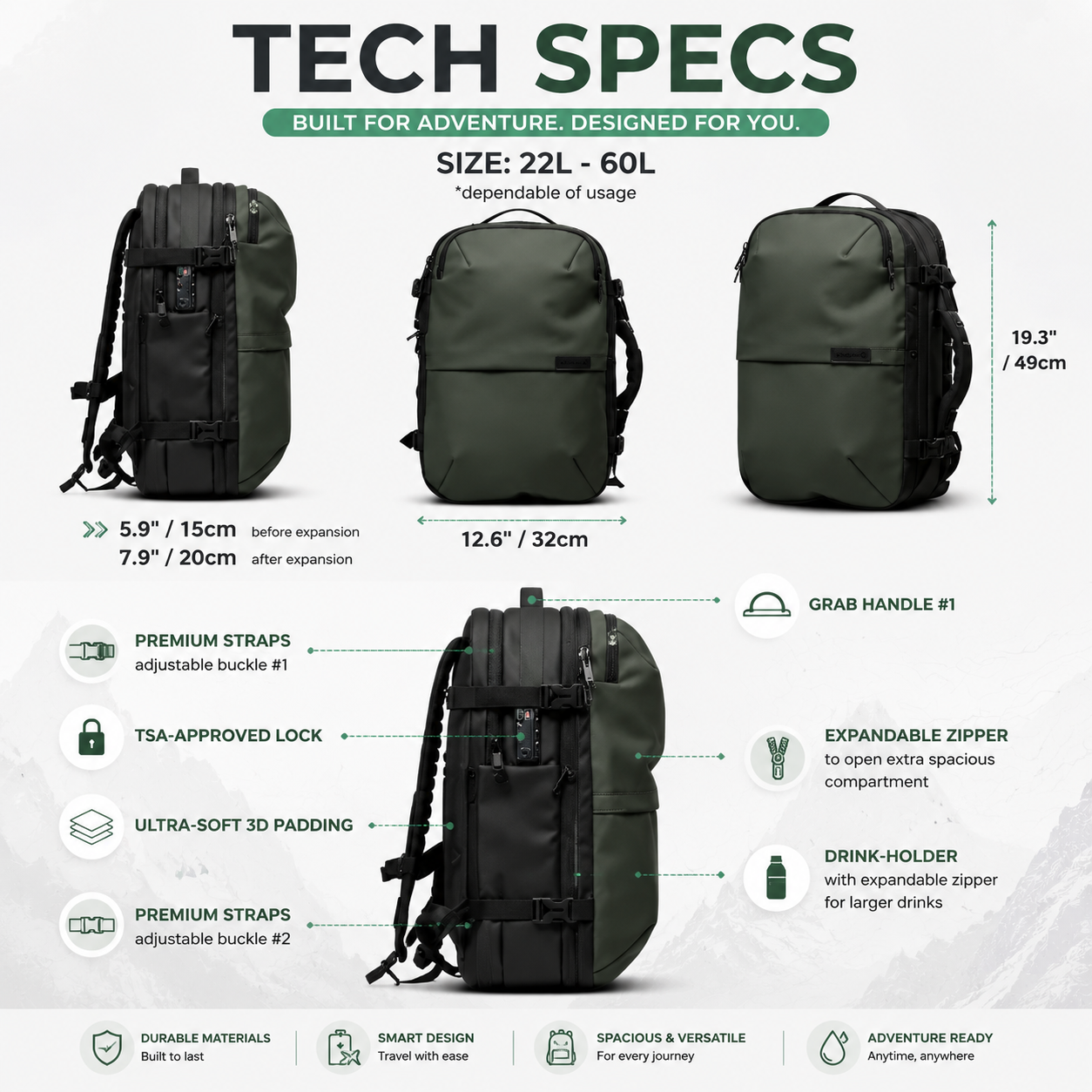 🌈Summer Hot Sales🌈💝The best Backpack for travel