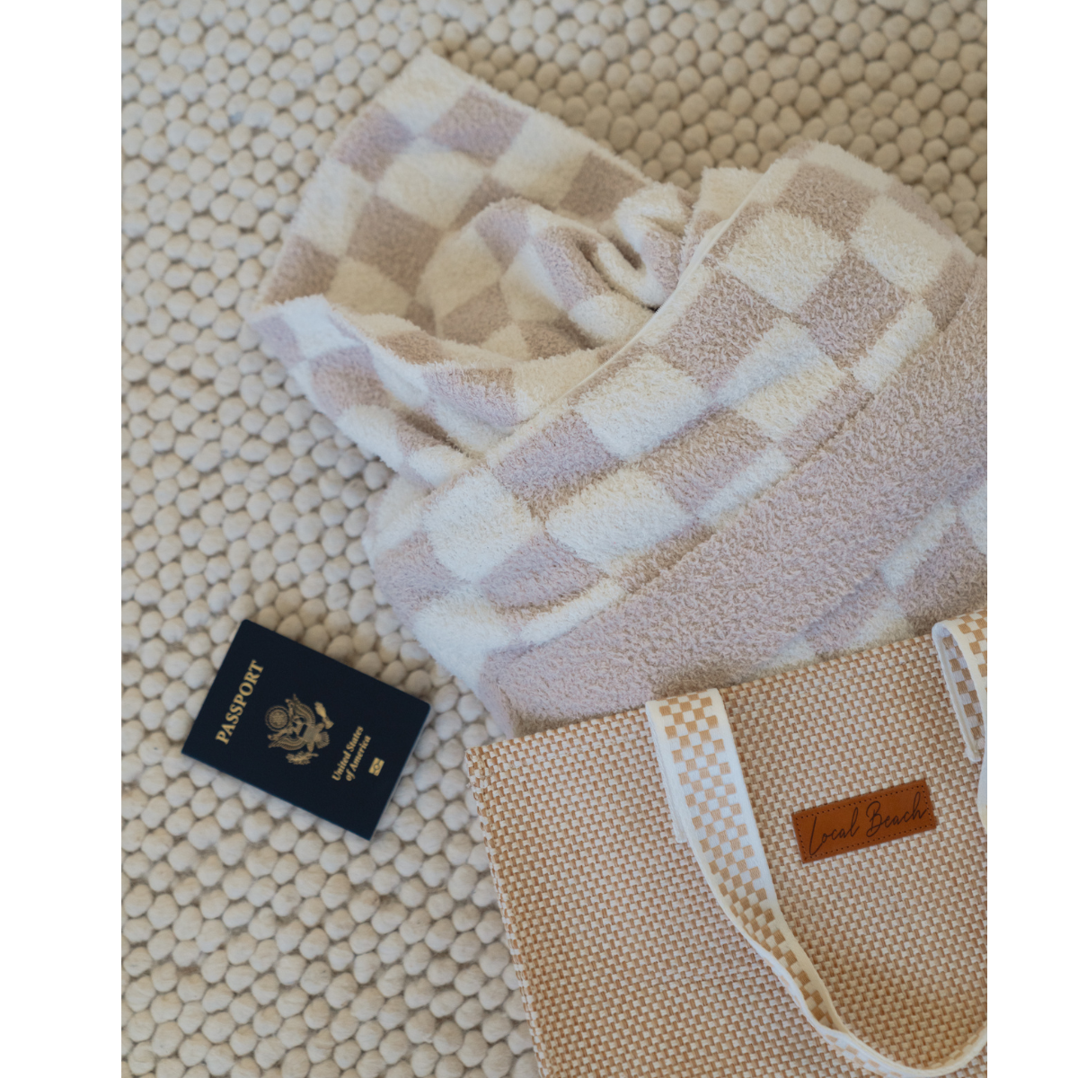 Local Beach Checker Cozy Travel Blanket