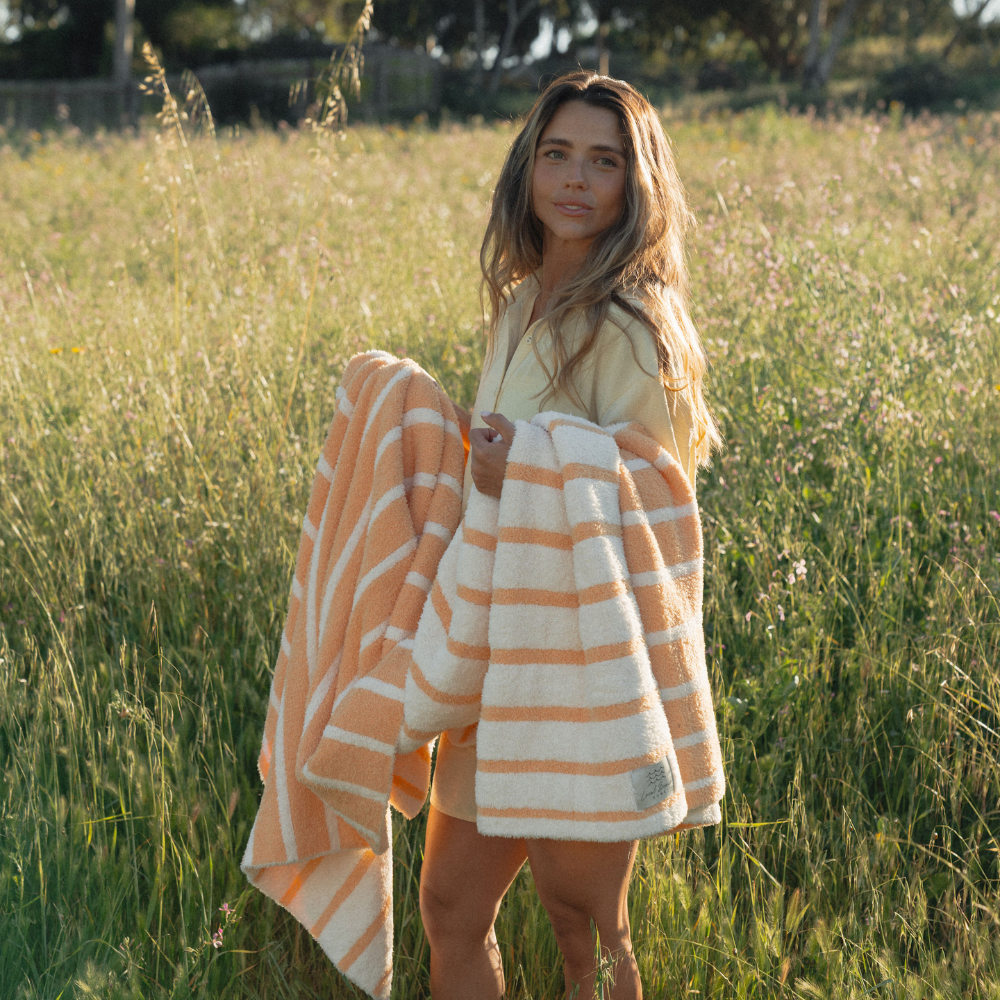 Striped Luxe Home Blanket Golden