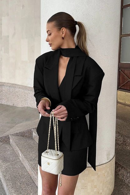 Cinched Waist Short Blazer