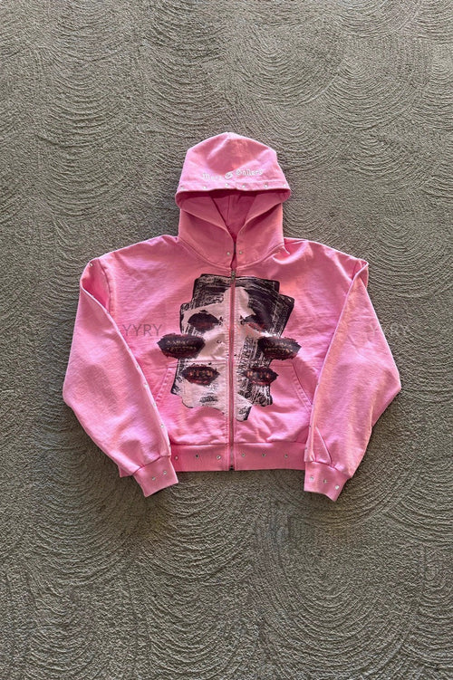 Street Style Rhinestone Print Hoodie