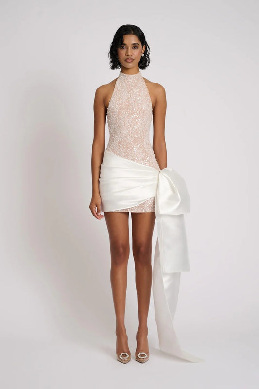 Yvonne Dress - White/Beige