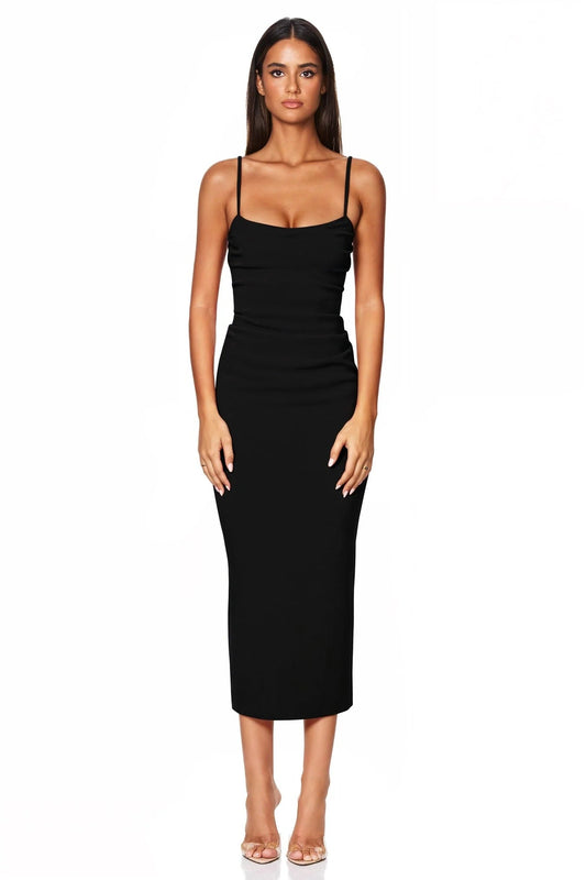 Nookie Tucked Tease Midi Dress - Black