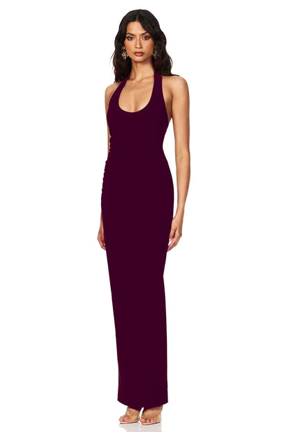 Nookie Natalia Halter Maxi Dress - Wine