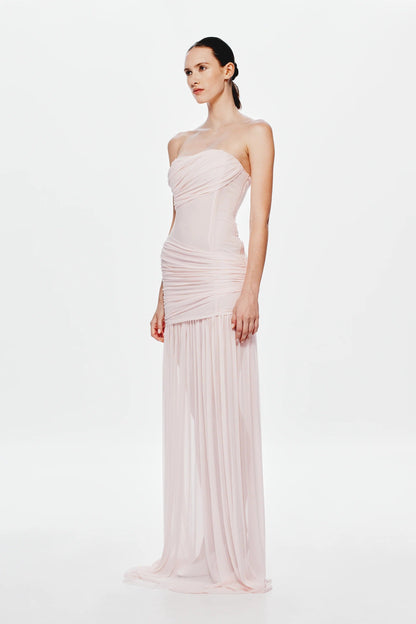 Misha Ember Wrapped Maxi Dress - Dusty Pink