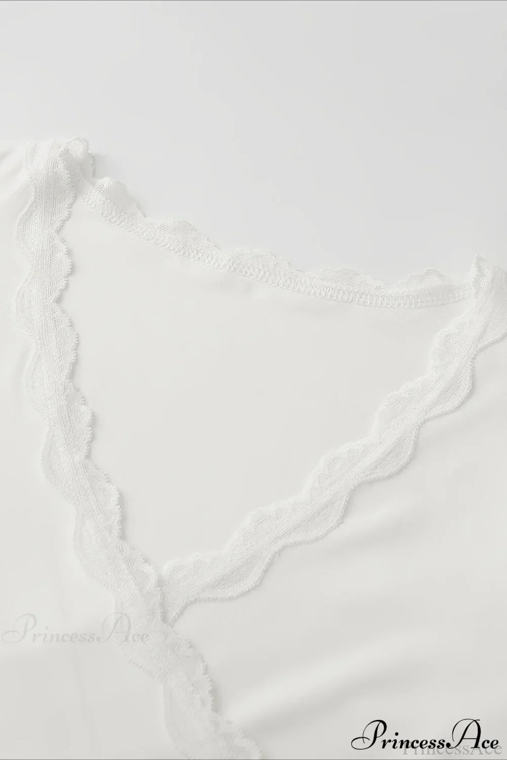 Lace Paneled V-Neck Tie-Waist Long-Sleeve Slim Knit Top