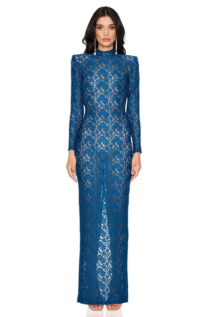 Nookie Roxana Long Sleeve Gown - Teal