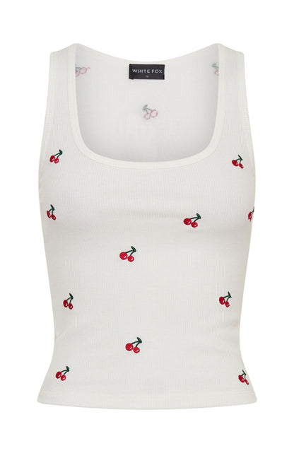 Freshly Picked Ribbed Tank White