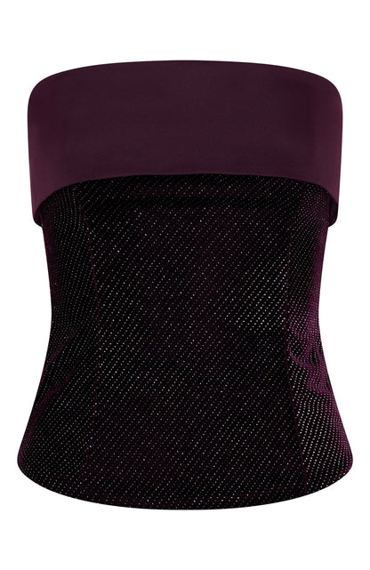 Loud Luxury Strapless Bustier Wine